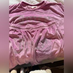Juicy Couture purple Velour Set with Rhinestones